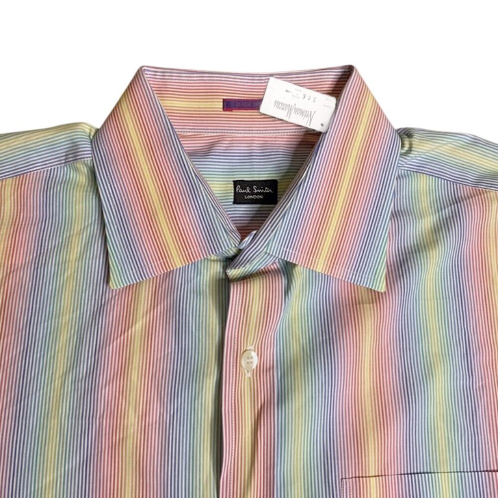NEW Paul Smith Avant Garde Shirt! 16 e 41 Large Colorful Stripes MADE IN ITALY